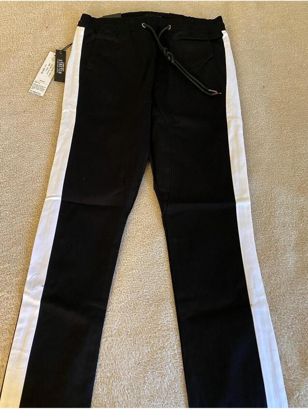 Kayden K Black/White Stretch Joggers/Pants NWT Size Small
